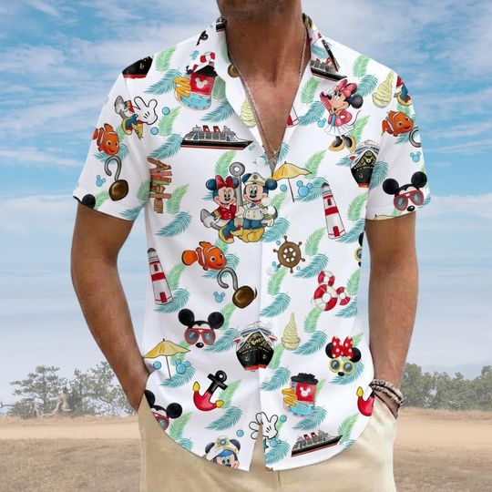 Mickey Minnie Cruise Floral Hawaiian Shirt, Mickey Mouse Cruise Squad Button Shirt, Disney Cruise Trip Summer Shirt, Gift For Him