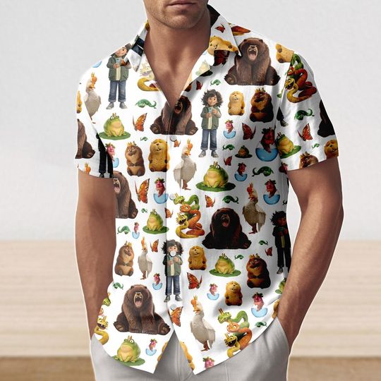 Discover Disney Pixar Hoppers Button Shirt, Hoppers Tom Lizard Mabel Ellen Bear Hawaiian Shirt, Men Shorts, Disneyland Vacation 2026 Shirt