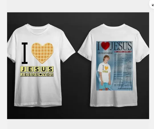 Discover Bryce Crawford 2026 US Tour I Love Jesus T-Shirt.