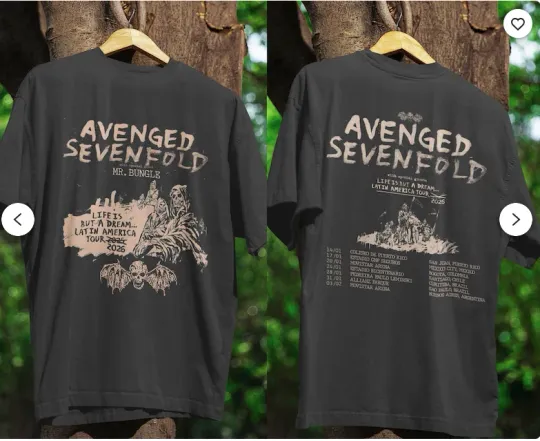Discover Avenged Sevenfold 2026 Tour T-Shirt ,Vintage Heavy Metal Tee