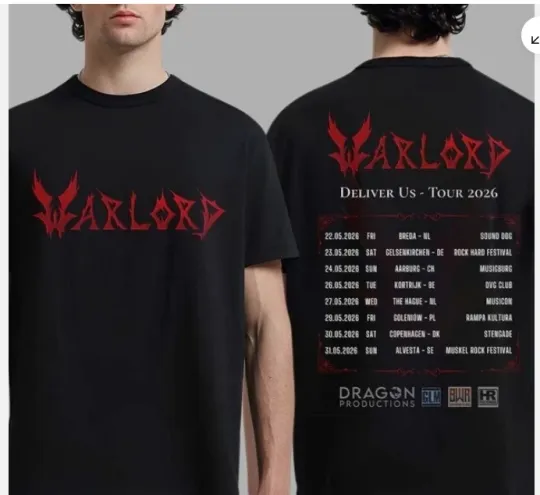 Discover Warlord Deliver Us Europe 2026 Tour Schedule Dates Two Sided T-Shirt
