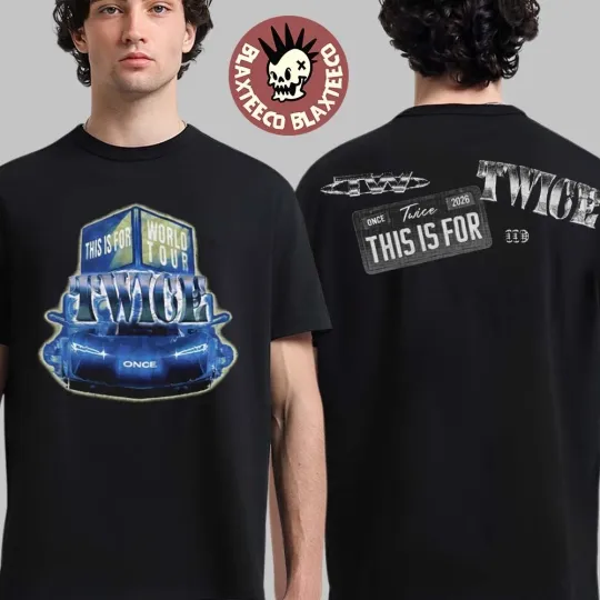 Discover Twice This Is For World Tour 2026 Merch Blue Car Two Sided T-Shirt Unisex