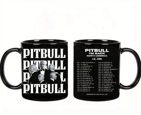 Discover Pitbull 2026 Tour mug, Pitbull I'm Back Tour mug