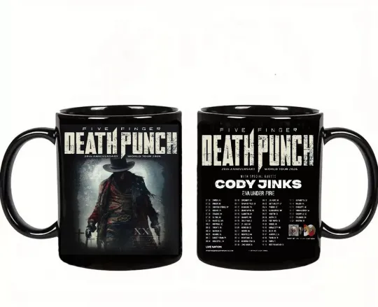 Five Finger Death Punch 20th Anniversary World Tour 2026 North America City  mug