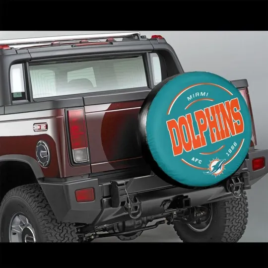 Discover Miami Dolphins Spare Tire Cover Waterproof for Car Tire