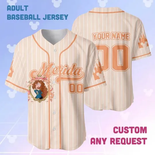 Discover Custom Brave Merida Princess Coquette Bow Mirror Baseball Jersey Shirt