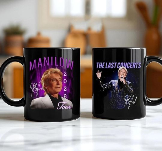 Discover Manilows 2026 Tour Mug, Coffee Mug Gif Fan
