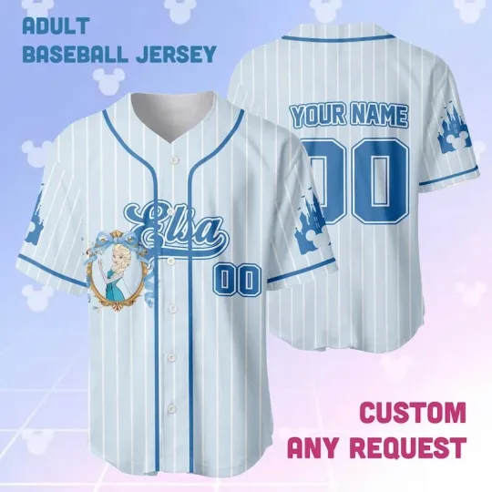 Discover Custom Frozen Elsa Coquette Bow Mirror Princess Collection Baseball Jersey Shirt