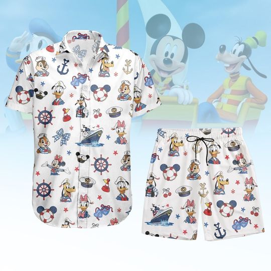 Discover Disney Cruise 2026 Hawaiian Shirt, Disney Pirates Button Down Shirt, Disney Cruise Trip Shirt, Summer Shorts, WDW Cruise Family Shirt
