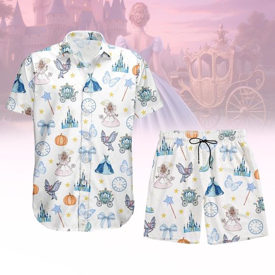 Discover Disney Cinde Hawaiian Shirt, Disney Princess 2026 Button Down Shirt, Disneyworld Vacation Shirt, Summer Shorts, Beach Party Tee