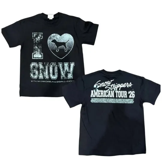 Discover Hot!! Snow Strippers I Love Snow Tour 2026 Reprint T-shirt All Size