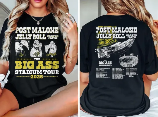 Discover Post Malone Jelly Roll 2026 Tour Shirt