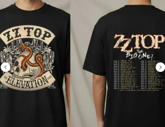 Discover ZZ Top The Big One Tour 2026 T-Shirt, Rap Music Tee, Double Sided
