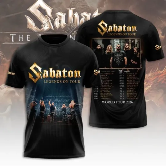 Discover Sabaton Legends On Tour World Tour 2026 T-Shirt