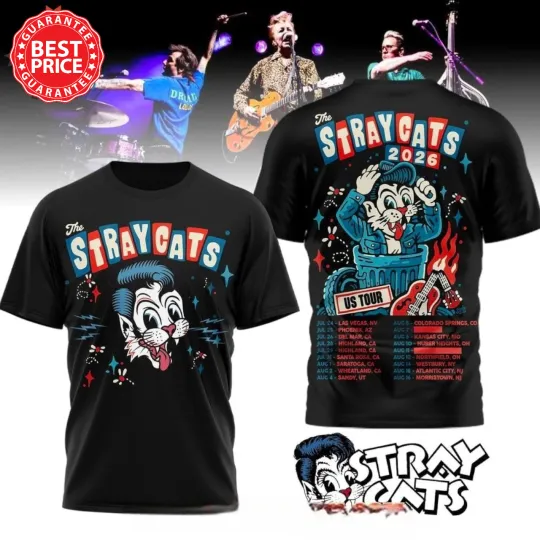 Discover The Straycats 2026 US Tour T-Shirt