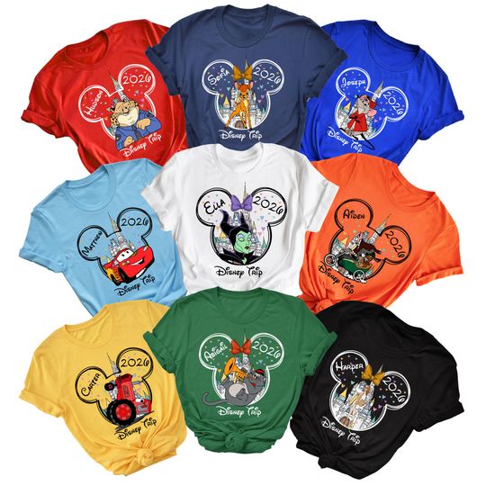 Discover Custom Disney All Characters Shirt, Disney Trip Family 2026 Shirt, Disneyworld Toy Story Tees, Zootopia Character shirts, Star Wars Trip Tee