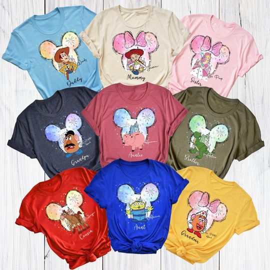 Discover Custom Disney Toy Story Characters Shirt, Mickey Friends Shirt, Toy Story Shirt, Star Wars Shirt, Family Toy Story Matching Birthday Shirt
