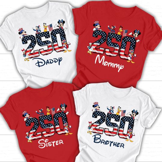Discover Custom Disney Usa 250th Year Shirts, Disney 4th July 250th Year Shirts, Disney 4th July Family Shirts, Disney 250th Year Shirt, Disney 250th