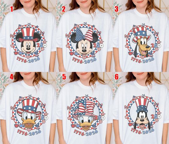 Discover Personalized Disney USA 250 Years Shirt: Patriotic Mickey Minnie 1776-2026 Custom Tee JDKV13