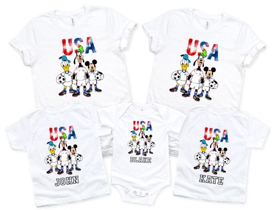Discover Disney USA Cup 2026 Shirt Custom Mickey Soccer World T-Shirt Family Matching Football Tees Personalized Disneyland Sports Teams Sweatshirt