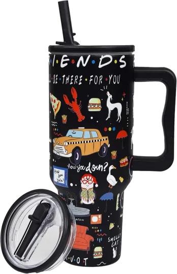 Discover 40Oz TV Tumbler with Lid and Straw Stainless Steel Coffee Cup Funny TV Show Gift