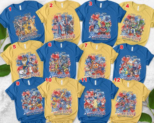 Discover Custom Disney 4th Of July Shirt, America Anniversary Shirt, Disney Movies, Walt Disney 4th Of July 2026 Tee, Independence Shirt AYBZ23