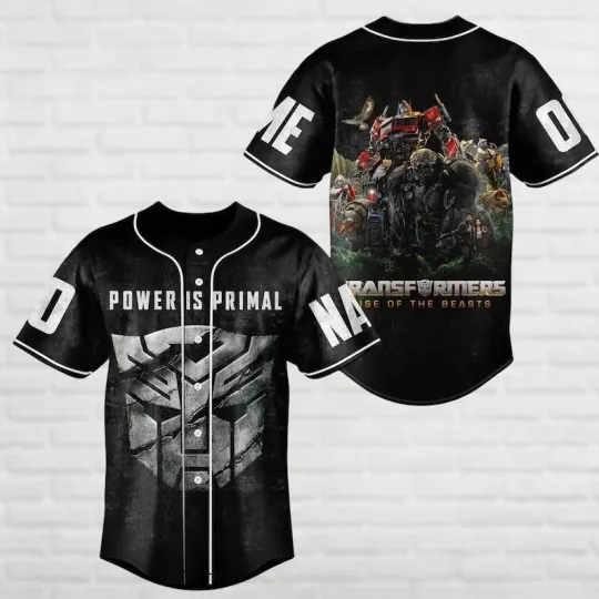 Custom Transformers Rise Of The Beasts Power Is Primal Baseball Jersey Shirt