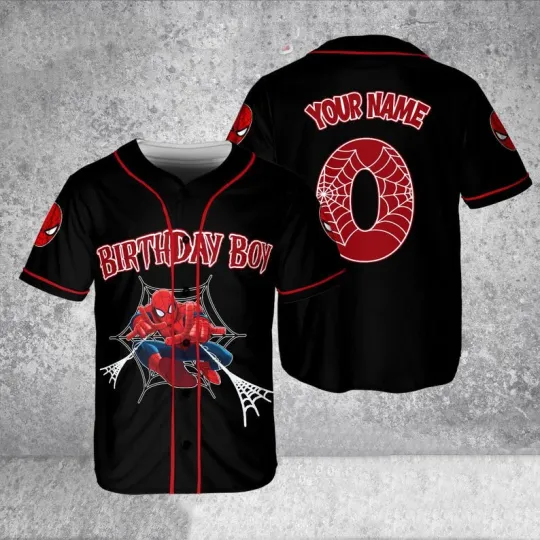 Discover Personalized Amazing Spiderman Birthday Boy Gift Spidey Baseball Jersey Shirt