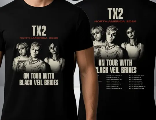 Discover TX2 North America 2026 On Tour With Black Veil Brides Schedule Tour Dates Unisex