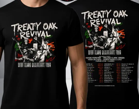 Discover Treaty Oak Revival West Texas Degenerate Tour 2026 Schedule Tour Unisex T Shirt