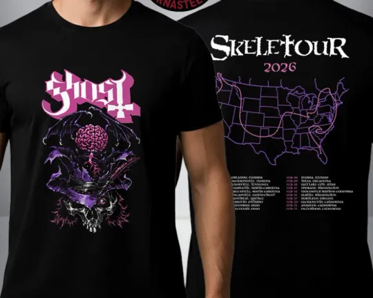 Discover Ghost Band Skeletour 2026 Merch Tee Schedule Tour Dates Unisex T Shirt