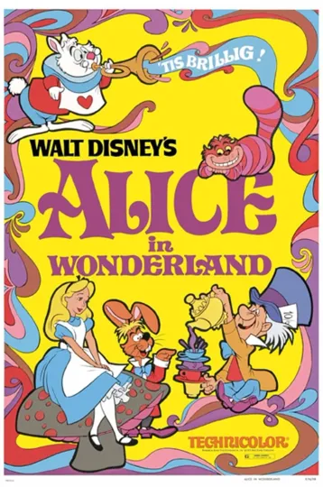 Alice in Wonderland 1951 Disney Movie Poster Print