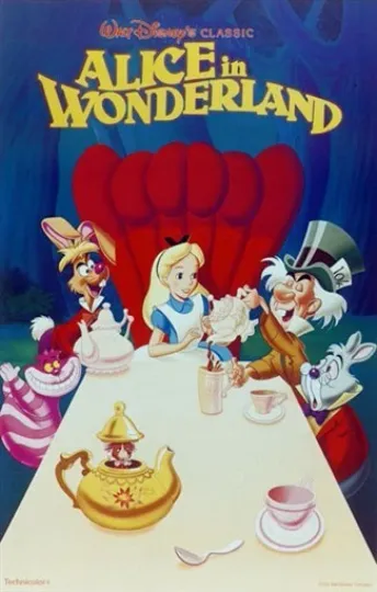 Alice in Wonderland Disney Cartoon Poster Vertical Print