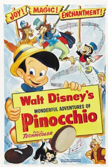 Pinocchio cult Disney movie cartoon poster print #12