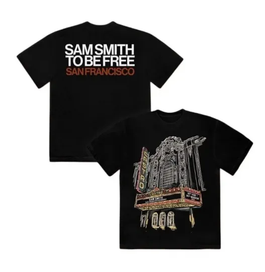 Discover Sam Smith To Be Free Tour 2026 The Castro Theatre San Francisco T shirt