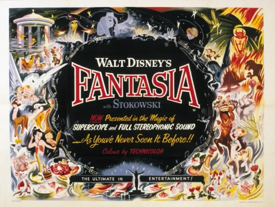 Discover Fantasia (1940) Mickey Mouse Disney Cartoon Movie Poster Vertical Print