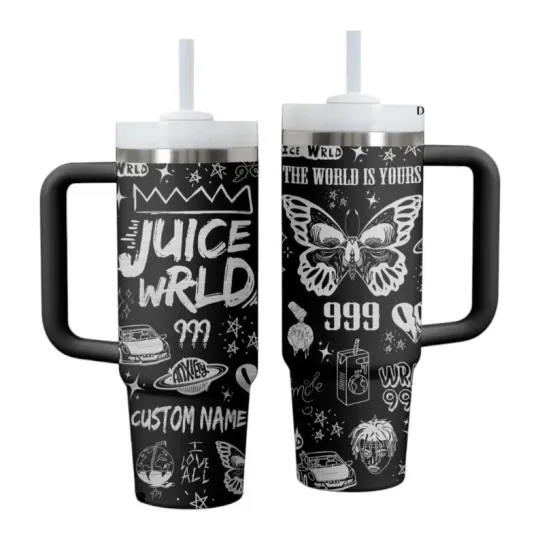 Discover Custom Hip Hop Music Fan Tumbler 40oz w Handle Insulated Cup Gift