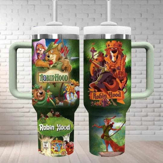 Retro Disney Robin Hood Tumbler 40Oz, Robin Hood Marian Tumbler Cup