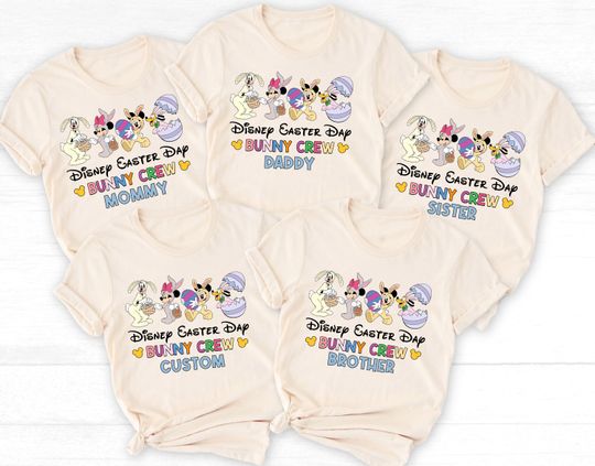 Discover Custom Disney Easter Bunny Crew Shirt, Personalized Disneyland T-Shirt, Mickey Minnie Spring Vibes Tee, Epcot  Easter Family Shirt