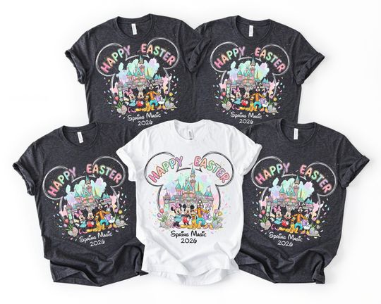 Discover Custom Name Disney Easter 2026 Shirt,Mickey And Friends Bunny Ears Tshirts, Disney Easter Tee, Easter Disneyland Apparel, Disney Easter Tops