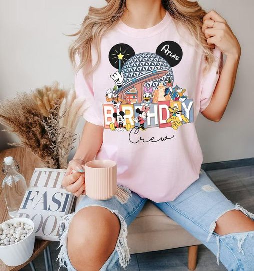 Discover Personalized Mickey and Friends Epcot Birthday shirts, Disney Birthday Matching shirt, Birthday Boy Girl Squad Crew, Epcot Trip 2025 shirt