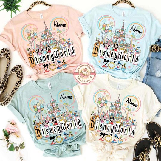 Discover Personalized Disney 2026 Family Vacation Shirts, Disney Castle 2026 Shirts, Disneyworld Family Trip Shirts, Custom Mickey And Friends Tee