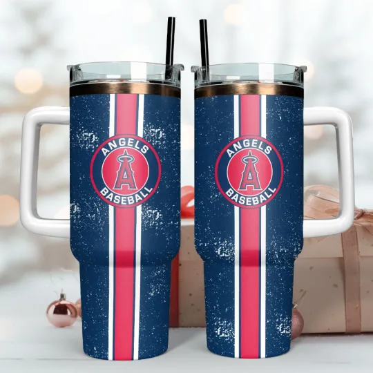Discover LA Baseball Fan Gift 40oz Insulated Travel Tumbler with Handle