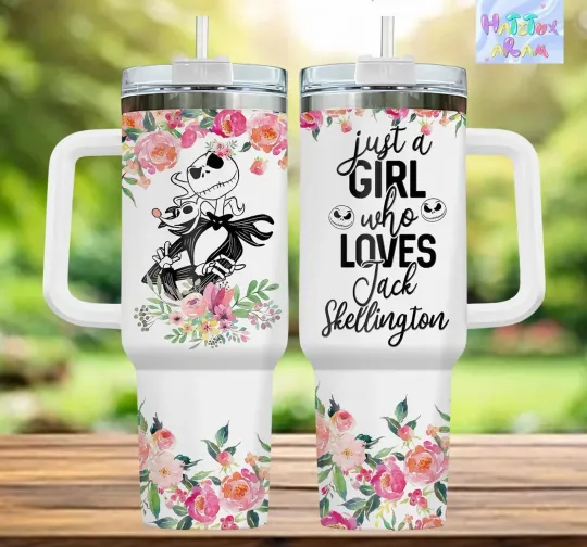 Just A Girl Who Loves Jack Skellington Tumbler 40oz, Nightmare Before Christmas