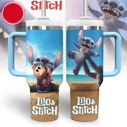 Discover Stitch Tumbler 40 Oz, Lilo And Stitch Tumbler, Disney Coffee Tumbler