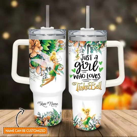 Custom Just A Girl Who Loves Tinker Bell Tumbler 40Oz, Disney Tinkerbell