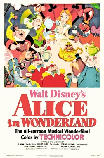 Alice in Wonderland Disney cartoon movie poster print #37