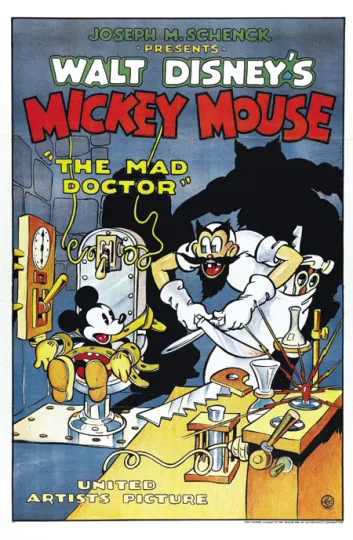 Discover Mad Doctor Mickey Mouse Disney Cartoon Poster Vertical Print