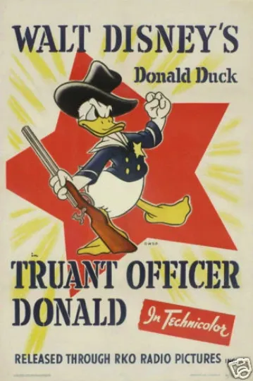 Discover Truant Officer Donald Disney Cartoon Movie Poster Print