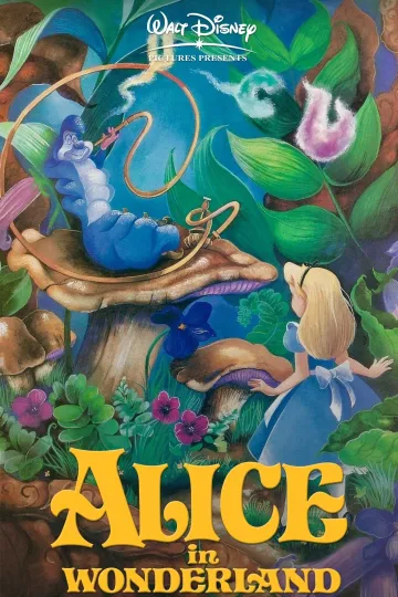 1951 Disney Alice in Wonderland Movie Poster Mad Hatter Tea Party Vertical Poster